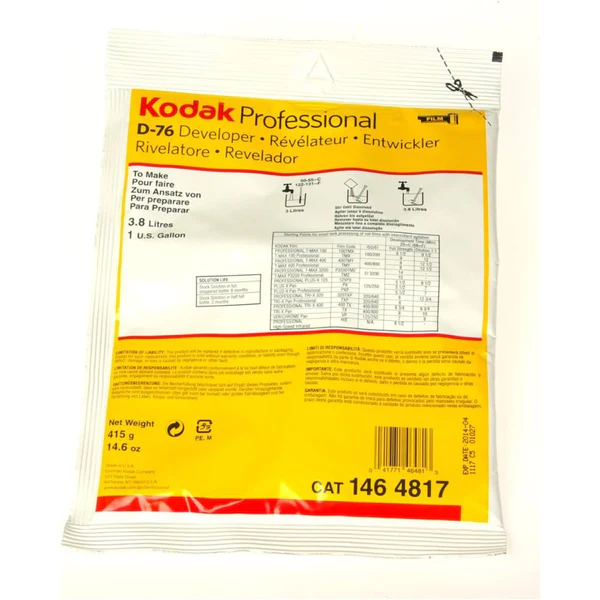 Kodak D-76 Developer Powder, B and W Film 1 Gallon